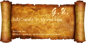 Gáspár Urzulina névjegykártya